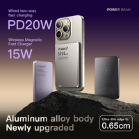 Batterie externe sans fil ultra-mince en métal magnétique 5000 mAh à charge rapide 20W Type C Promotion Personnalisation