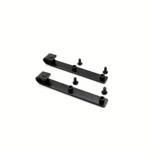 Black Steel Mini <b>Sliding</b> <b>Barn</b> <b>Door</b> Hardware <b>Kit</b> Cabinet Closet Single or Double - Product Image 3