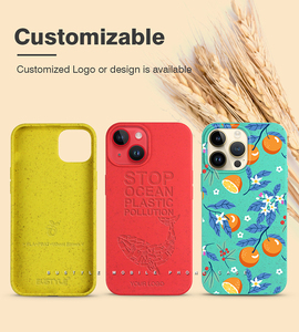 <span class=keywords><strong>Coques</strong></span> de téléphone antichoc personnalisables en paille de blé 100 % biodégradable et écologiques à faible MOQ pour iPhone 17 16 15 14 13 Pro Max - Product Image 2