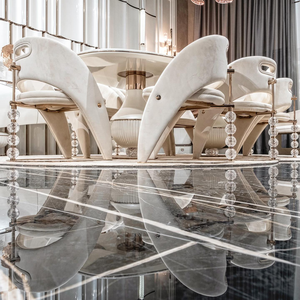 <span class=keywords><strong>Chaise</strong></span> de Salle à Manger de Créateur de Luxe Italien avec Dossier à Boule de Cristal, Meuble pour Villas et Grands Appartements de Luxe Léger - Product Image 5