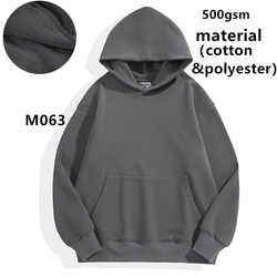 Sudaderas con capucha de hombre de gran tamaño personalizadas de algodón de alta calidad de 400gsm al por mayor - Product Image 3