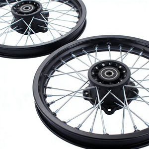 Ensemble de roues et jantes de moto tout-terrain 12/14/17 pouces, avant et arrière, moyeu de roue à rayons en aluminium noir pour moto tout-terrain 50-160CC CRF BBR XR - Product Image 4