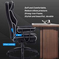 Fauteuil de bureau inclinable JOHOOFURNITURE en tissu avec repose-pieds, mousse haute densité, noir, blanc, marron, Sillas De Oficina