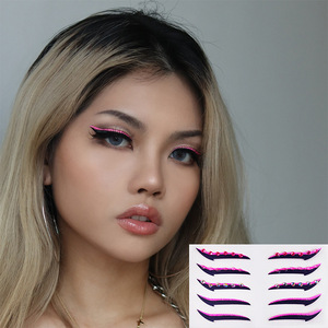 Autocollants pour les yeux Tiebeauty, adhésifs, pour paupières doubles, maquillage de scène, eye-liner pour fêtes avec strass - Product Image 4