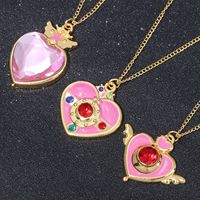 Collar, Llavero y Colgante para Bolso de Anime Sailor con Cristales Coloridos, Corazón, Estrella y Varita Mágica, Venta al por Mayor, Regalo para Mujeres y Niñas