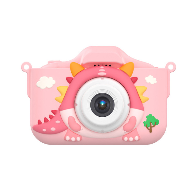 4800W HD Dual Camera Cute Cartoon Dinosaur Silicone Case for Kids Mini Photo Video Music Game Digital Camera MOS Imaging SD