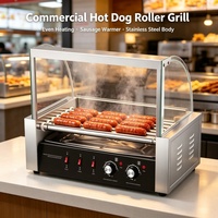 Grille à hot-dogs automatique commerciale, machine à rôtir les saucisses de comptoir pour les stands de restauration rapide