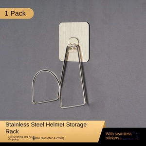 D5141 Support mural pour casque en acier inoxydable, sans perforation, sans trace, support de sécurité pour casque à domicile - Product Image 5