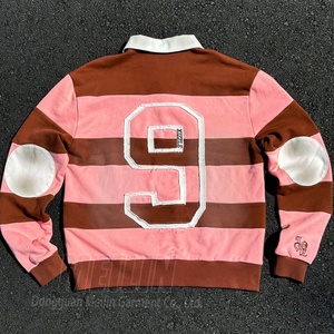 Custom Manufacturer High Quality Embroidery Patch logo Unisex Long Sleeve <b>Shirts</b> Golf Striped Sweatshirt Long Sleeve Polo <b>Shirts</b> - Product Image 2