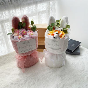 Ramo de Muñecas de Rosa Tejidas, con Orejas de Conejo, Flor de Cristal, Estilo Moderno y Dulce, Regalo para Novia en el Día de San Valentín o Cumpleaños - Product Image 4