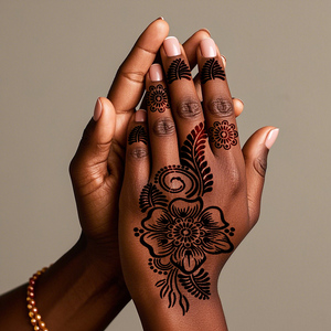 Customs <strong>Hand</strong> Finger <strong>Henna</strong> Tattoo Stickers Templates Waterproof Women Girl Body <strong>Hand</strong> Painting Temporary Tattoo Stencil - Product Image 3