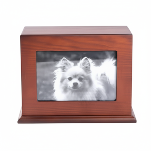 Nouveau Design Boîte d'urne en bois pour cendres d'animaux domestiques Urnes de crémation en bois pour cendres de chat et de chien Urnes funéraires - Product Image 1