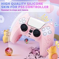Étui de protection en silicone pour manette PS5, accessoires pour console de jeu, antidérapant, doux, avec oreilles de chat, housse de protection pour manette