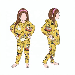 طقم هودي وبنطلون رياضي من قماش تيري البامبو مطبوع عليه حروف يوم 4 يوليو، طقم محايد للأطفال والآباء مكون من قطعتين - Product Image 4