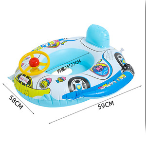 TANYOZHE Anillo de natación inflable de 60x45 cm con diseño de coche de dibujos animados para niños, juegos acuáticos - Product Image 4