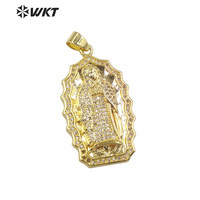 WT-MP277 plus récent Style Vintage divinité féminine en forme de coquille naturelle et pendentif en Zircon cubique Madonna Design