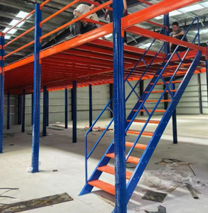 Système de rayonnage en acier à 5 niveaux, capacité de charge de 500 kg/m², étagères sans boulons, revêtement en poudre, accès par escalier pour le stockage en entrepôt - Product Image 4