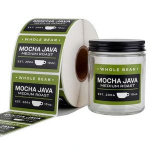 Etiqueta adhesiva personalizada impresa en vinilo impermeable para frascos de café, para empaques de granos de café, calcomanía de marca. - Product Image 1