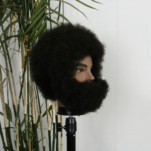 Tête de mannequin en cheveux humains vente en gros <span class=keywords><strong>coiffeur</strong></span> tête d'entraînement tête de mannequin tête de poupée cosmétologie 8 pouces perruques pour femmes noires humain - Product Image 3
