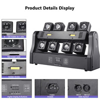 Lumière d'effet de scène 120W Dragonfly 8 bras RGBW, laser stroboscopique DMX512, lumière de fête disco pour club, bar, mariage, concert, KTV