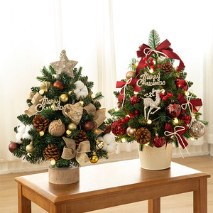 LINGKAI New PE Christmas <b>Tree</b> Mini Desktop Ornament with Lights DIY Christmas <b>Tree</b> Decoration - Product Image 1