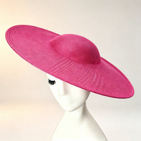Topi Wanita Bahan Linen Imitasi Polos 40cm, Alas Topi DIY, Pinggiran Datar, Untuk Pajangan Jendela, Perlengkapan Kerajinan Topi