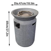 Profitez d'un foyer au propane en forme de colonne, table à feu extérieure autoportante pour la décoration du jardin, écologique