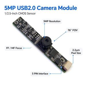 Module de caméra USB avec capteur WDR 5MP, angle de vue de 76 degrés, alimentation par bus USB, YUV MJPEG, pour ordinateurs portables et ordinateurs portables - Product Image 1