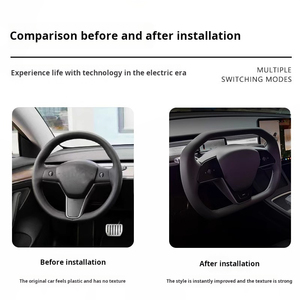 Volant hexagonal de style punk pour camionnette Tesla Model 3/Y Modification de voiture avec couvercle de klaxon - Product Image 5