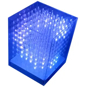 3D 888 đầy đủ màu sắc Cube hoàn thành RGB Màu ánh sáng Cube 16 triệu loại màu sắc ánh sáng Cube sản phẩm Kit 8*8*8 kính-miễn phí 3D