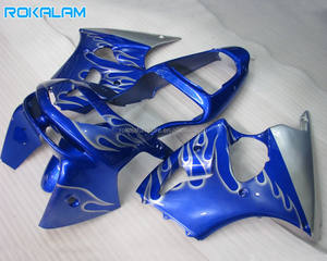 Kit de Carenado Silver Flame para <span class=keywords><strong>Kawasaki</strong></span> <span class=keywords><strong>Ninja</strong></span> ZX-6R 1998 1999, Carrocería ZX636 98 <span class=keywords><strong>99</strong></span> <span class=keywords><strong>ZX6R</strong></span>, Carenado Deportivo de Repuesto - Product Image 1