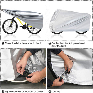 210D Silver-Coated Oxford Cloth <b>Cover</b> for Motorcycles and <b>Bicycles</b> Dust and Rain Resistant Packed in Bag - Product Image 3