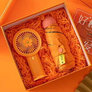 Summer Wedding Souvenirs Promotional <strong>Gift</strong> Mini Handheld Electric Fan and <strong>Umbrella</strong> <strong>Gift</strong> Box <strong>Sets</strong> for Guests Women Girlfriend - Product Image 1