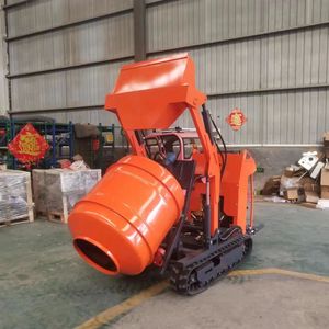 Mezcladora de Concreto Portátil con Motor de Gasolina, Descarga Hidráulica, Mini Mezcladora de Cemento y Mortero Naranja - Product Image 3