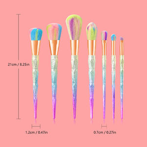 Ensemble de 7 pinceaux de <span class=keywords><strong>maquillage</strong></span> professionnels personnalisés <span class=keywords><strong>en</strong></span> poils synthétiques <span class=keywords><strong>arc</strong></span>-<span class=keywords><strong>en</strong></span>-<span class=keywords><strong>ciel</strong></span> avec étiquette privée <span class=keywords><strong>en</strong></span> diamant pour le visage et le rasage - Product Image 5