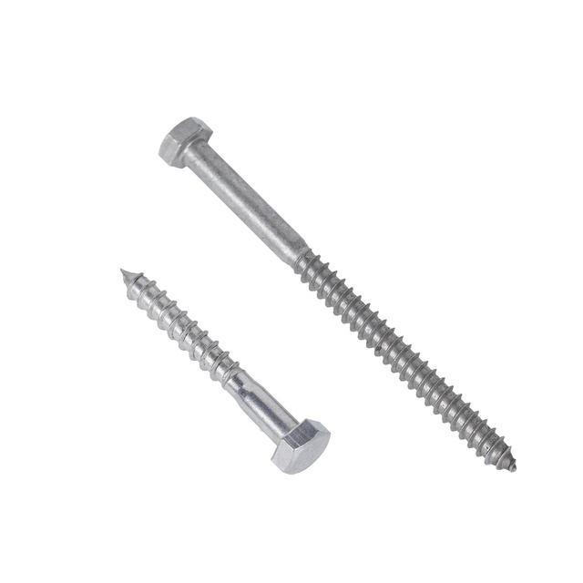 Hardware Fasteners DIN571 Stainless Steel Self Tapping Lag Screw for Wooden Construction Hex Head Wood Screws