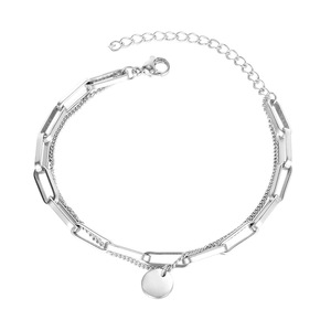 Bracciali a catena e Link di lusso Unisex-maglia lucidata in acciaio inossidabile e braccialetto di fascino <span class=keywords><strong>elegante</strong></span> - Product Image 6