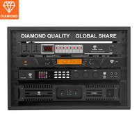 Système audio DIAMOND AUDIO 4-en-1 en bois massif avec peinture effet goutte de pluie, amplificateur de puissance 1000W pour audio professionnel
