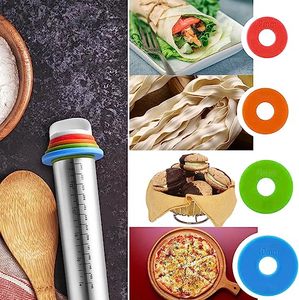 Hot Selling Adjustable 304 Stainless Steel Rolling Pin with Removable <b>Rings</b> 17 Inch Non Stick Rolling Pin for Baking - Product Image 6