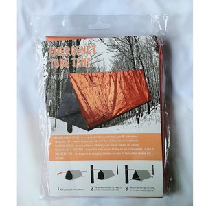 Tente d'urgence extérieure en PE, orange et argentée, intérieur imperméable, abri de survie portable pour le camping, utilisation en premiers secours, 1 personne - Product Image 5