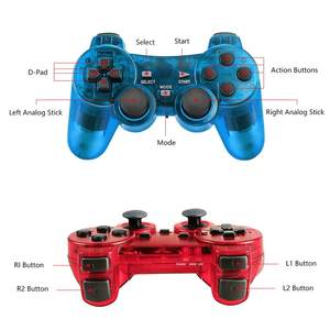 คอนโทรลเลอร์ไร้สายสำหรับ<span class=keywords><strong>จ</strong></span><span class=keywords><strong>อย</strong></span>สติ๊กเกมแพดแบบสั่นสะเทือนคู่ 2.4G ใช้งานร่วมกับเพลย์ 2, รีโมทเกม P2 - Product Image 4