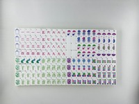 Ensemble de Mahjong américain de qualité supérieure, 160 tuiles en acrylique vert citron gravé à 4 couches, édition Pagode pour le design