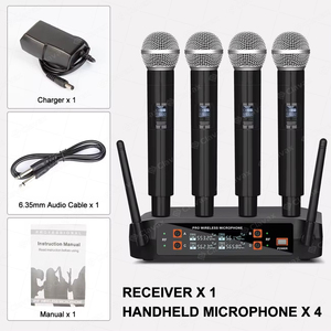 Hệ thống micro không dây chuyên nghiệp UHF Clavax CLPM-DX4 4 kênh, micro cầm tay động dành cho biểu diễn karaoke sân khấu - Product Image 6