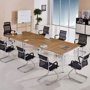 Table de conférence de luxe en forme de L en <span class=keywords><strong>MFC</strong></span> avec tiroir de gestion des câbles, rangement, qualité commerciale, élégante pour bureau - Product Image 3