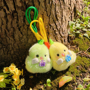 HECION Porte-clés en peluche poulet mignon pour prendre des photos, adorable pendentif de sac à dos, cadeau tendance pour les meilleurs <span class=keywords><strong>amis</strong></span>, article de boutique - Product Image 2