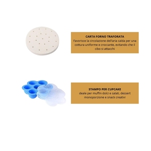 Juego de Accesorios para Freidora de Aire, 7 Piezas, Bandeja para Hornear con Asa, Papel Perforado, Tapete de Silicona, Juego de Utensilios de Cocina - Product Image 3