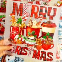 Transferts DTF personnalisés pour les fêtes d'hiver : flocons de neige, bonhomme de neige, slogan de Noël, impressions DTF pour vêtements personnalisés, décoration de sacs