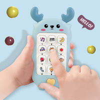 Teléfono móvil para niños, máquina de cuentos de música multifuncional, aprendizaje bilingüe, juguetes de plástico para roer y morder bebés