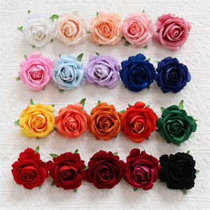 FL-173 all'ingrosso teste di rosa rosa rosa rosa bianco velluto fiori artificiali 6 cm testa rossa bordeaux testa rosa bianca per il matrimonio - Product Image 1