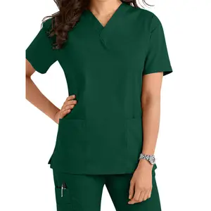 Hospital Staff Nursing Medical Unisex Work Spandex Scrub Uniform